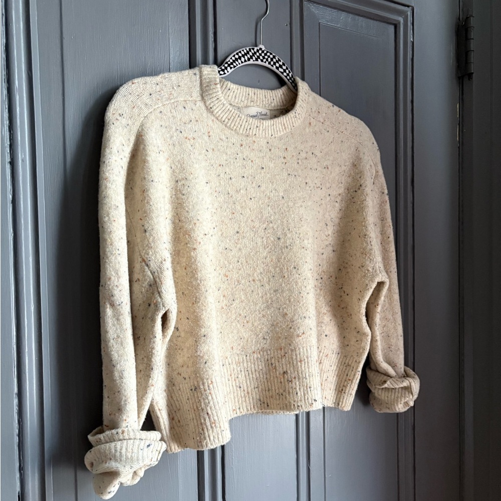 Speckled cream cropped sweater
